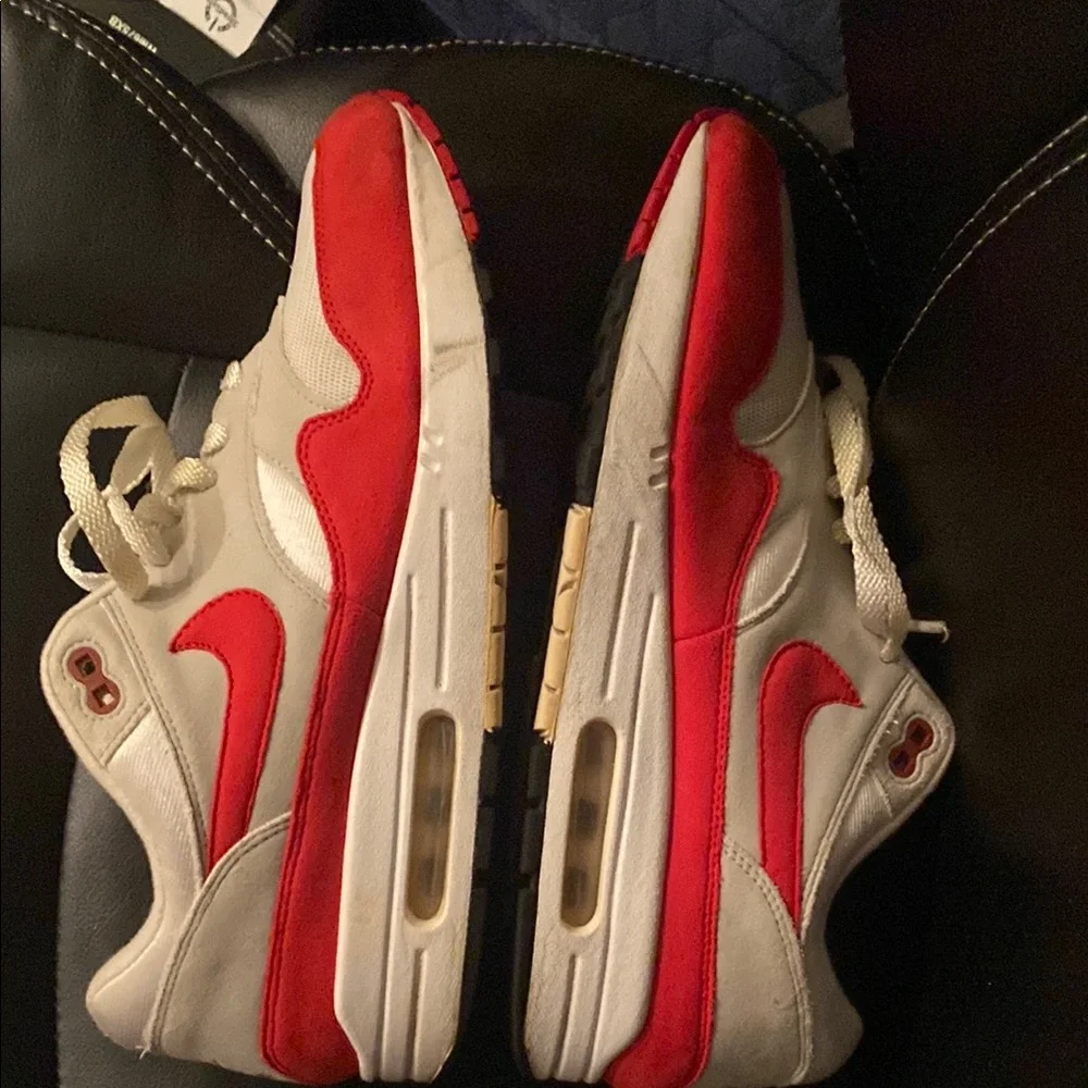 Nike AIR MAX!!! Red and White Sneakers Classic Design BX1 - Picture 11 of 13